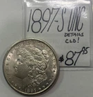 1897-S Morgan Silver Dollar ! (UNC) Uncirculated Cond! “Details, Cld” ENN Coins