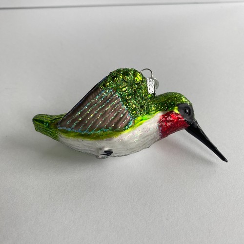 Alte Welt Weihnachten KOLIBRI (16055) mundgeblasenes Glas Ornament grün - Bild 2 von 12