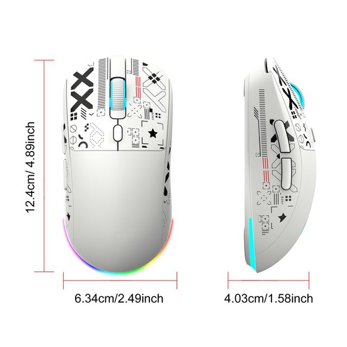 2.4G Wireless Mouse Ergonomic Design 3600DPI 6 Programmable Keys RGB Mechanical - Picture 5 of 12