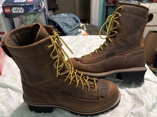 Carolina Spruce 8" Leather Waterproof Logger Boots Mens Sz 10.5 4e EUC Ca8824