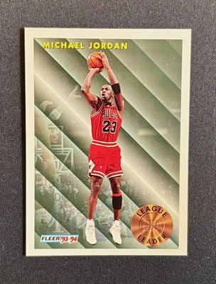 Michael Jordan 1993-94 Fleer League Leader #224 Scoring Steals Bulls