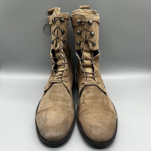 Diesel Desert Trooper Botas Militares Gamuza Cuero Marrón Para Hombres Reino Unido 9 De Colección - Imagen 4 de 6