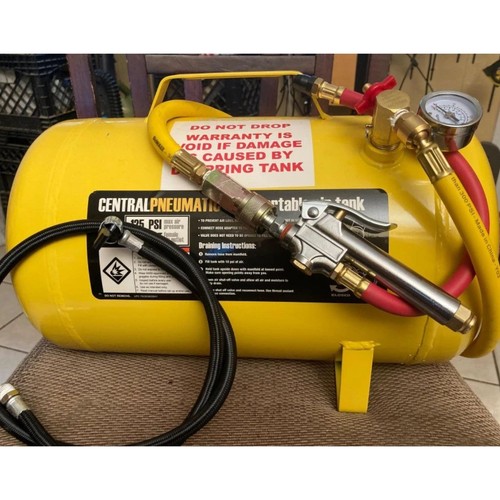 5 Gallon Portable Air Tank Steel With Pressure Gauge Carry Handle Tire Hose - Picture 16 of 24