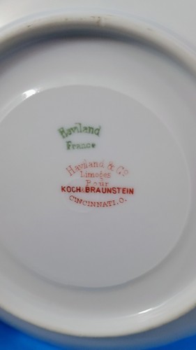 2 antike Haviland Limoges Untertassen um 1900 Koch & Braunstien Gold Perlenbesatz - Bild 5 von 8