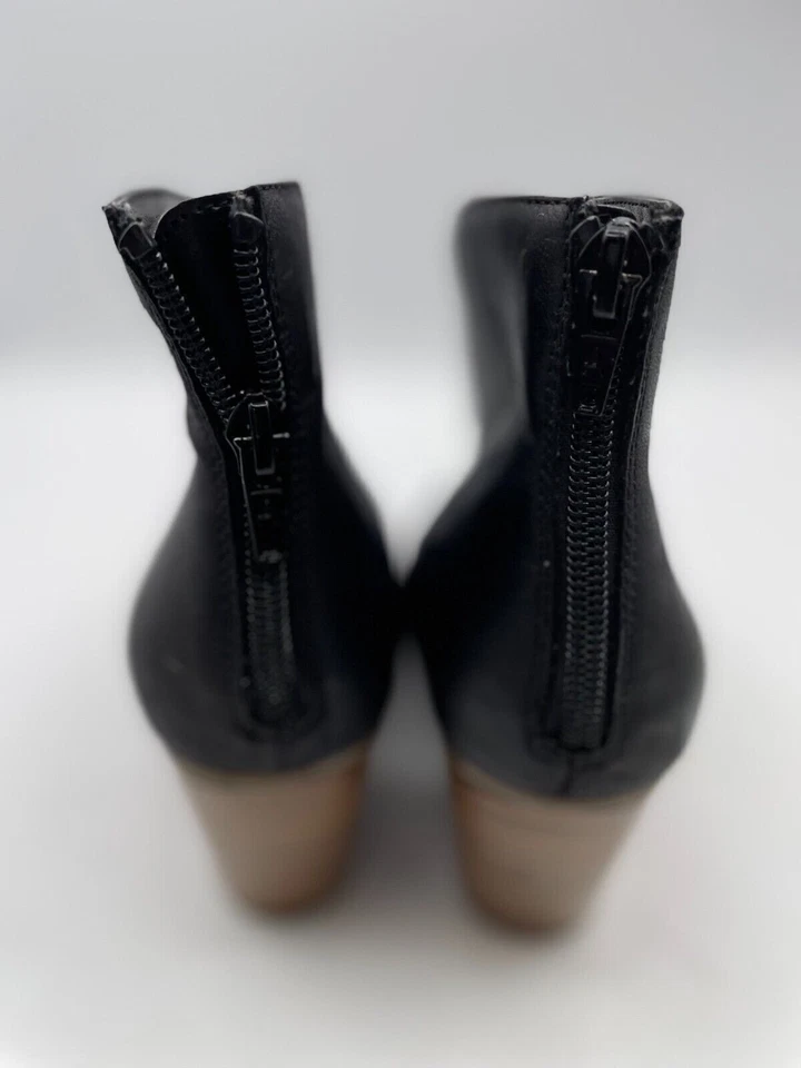 Botín A2 By Aerosoles Gravity para mujer talla 8,5 negro tacón bloque cremallera cuero Foto 3 de 4