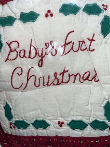 American Pacific Baby’s First Christmas Patchwork Quilt 35”x45" Hand Quilted NOS - Picture 5 of 6