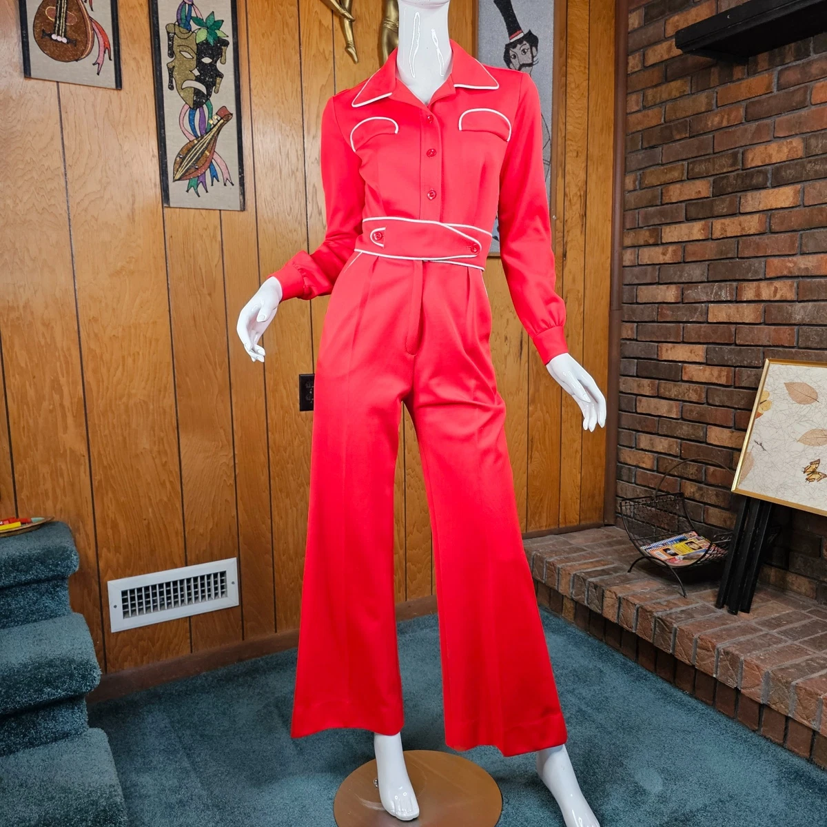 Polyester Red Vintage Jumpsuits & Playsuits for Women for sale | eBay