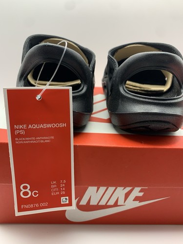 Nike Aquaswoosh (PS) Toddler Black Sandals Water shoes Size 8c NEW WITH BOX - Picture 17 of 20