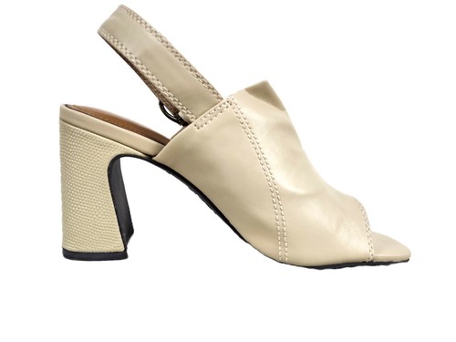 NYDJ Women's Lyssa Block Heel Sandals, Sand Nappa Stretch Man-Made Upper, Sz 7.5 - Picture 4 of 12