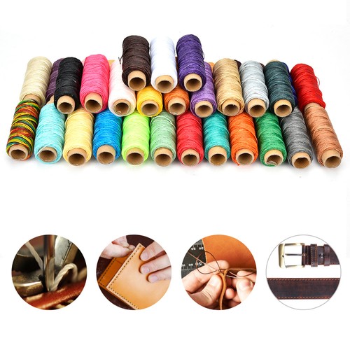 ~36 Colors 50 Meters/Roll 150D Leather Crafts Sewing Thread Hand Stitching Waxe - Picture 9 of 9