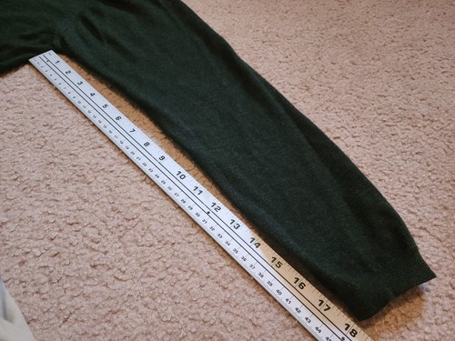J. Ferrar Mens Large 100% Merino Wool Long Sleeve Polo Shirt - Dark Forest Green - Picture 7 of 7
