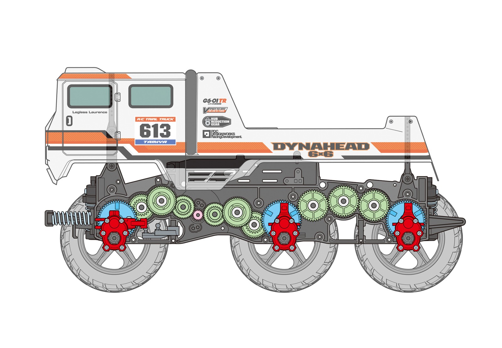 Tamiya Monstertruck Dynahead 6x6 G6-01TR 118 Bausatz Nr 58660