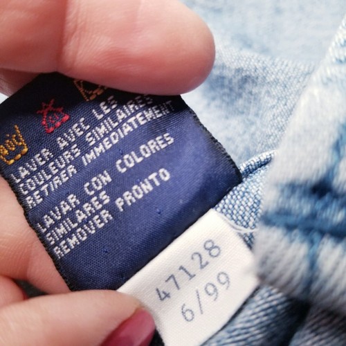 VTG 90s Tommy Hilfiger Jeans Mens Denim Shirt Medium Button-Up Long Sleeve Y2K - Picture 4 of 8