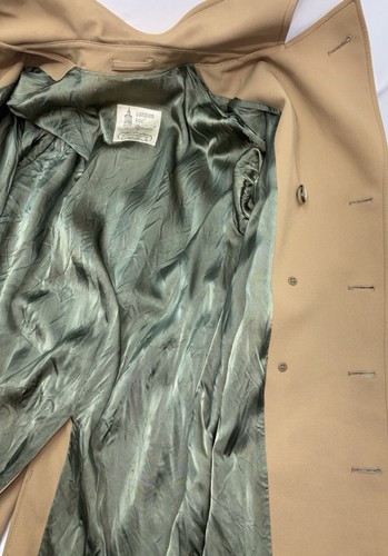 LONDON FOG Maincoats Men Size 44R London Knit Belted Trench Coat Lined Pockets - Picture 13 of 14
