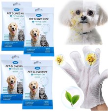 6-30x PET Cleaning Deodorizing Bathing Wipes for Dogs Cats, Hypoallergenic Glove