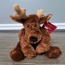 Vintage Hallmark Comet Reindeer 12" Plush Brown Sparkly Red Collar Jingle Bell