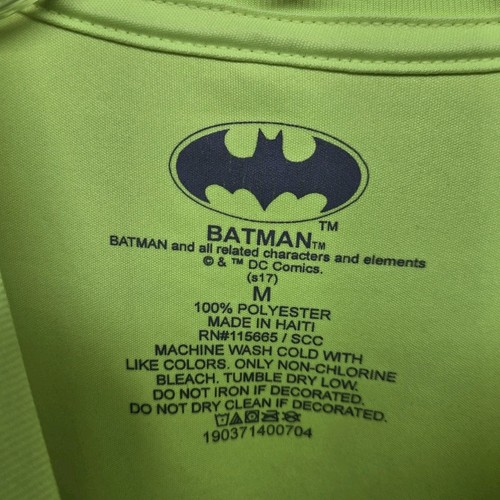 DC Batman Neon Yellow Dripping Logo DC Comics Athletic T Shirt Mens Size M - Picture 4 of 7