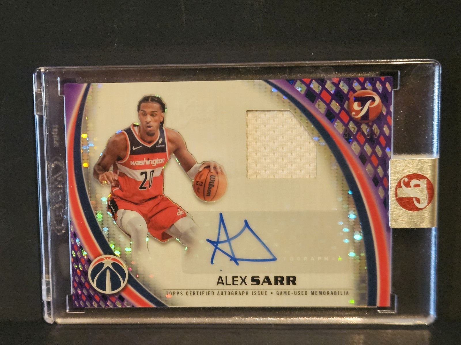 Topps Pristine Basket 2025-26 Pristine Pieces Auto Relic Alex Sarr #PPA-AS 97/99