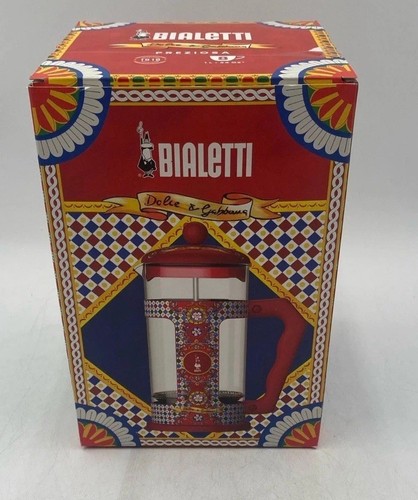 NEW InBox RARE Bialetti Dolce&Gabbana Designer Red FrenchPress Home Coffee Maker
