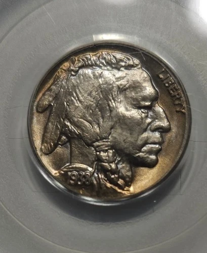 1938-D Buffalo Nickel PCGS MS66 OGH Green Holder PQ TONED