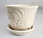 Vintage Shawnee Pottery Flower Pot Attached Saucer Planter 1940s Fern