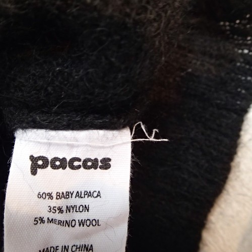 Pacas Alpaca Merino wool Blend Crewneck Sweater s Black Lightweight Knit Soft - Picture 13 of 14