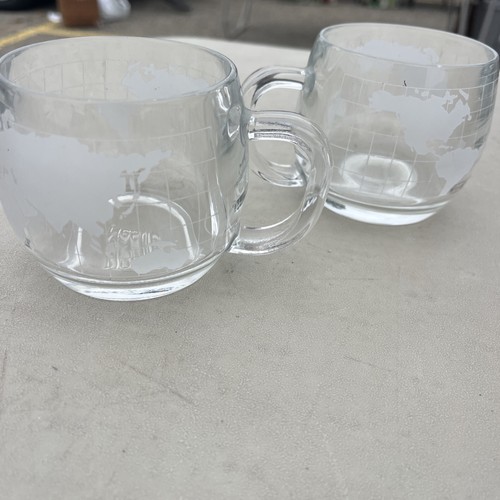 Taza de vidrio globo mundial Nestlé NesCafe MCM de colección años 70 - Imagen 1 de 5