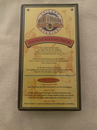Remember the Roar - Chicago Stadium - 1929-1994 - (VHS) New & Sealed +Blackhawks - Imagen 3 de 6