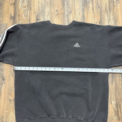 Vintage 90s Adidas Mens Black 3 Striped Crew Neck Sweatshirt Size L USA Made - Picture 8 of 15