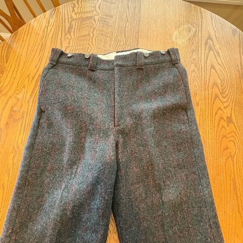 LL Bean Vintage schwere Wolle Jagdhose Messing Hosenträger Knöpfe Herren 34 USA - Bild 6 von 13