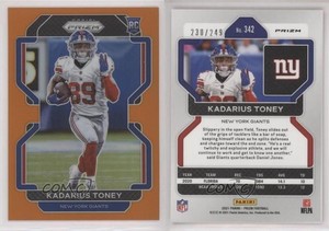 2021 Panini Prizm Rookie Orange Prizm /249 Kadarius Toney #342 Rookie RC