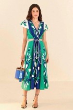 Farm Rio Soft Garden Linen Midi Dress Sz XS