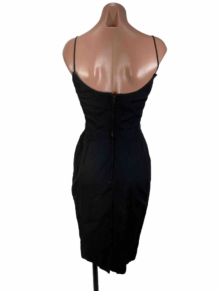 De Colección Años 50 Betty Carol Mam’selle Baile de graduación Fiesta Pequeño Vestido Negro Funda XS/S Foto 2 de 4