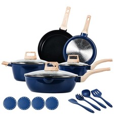 16Pcs Titanium Pots and Pans Set,Toxic-Free Cookware Set, Dishwasher & Oven S...