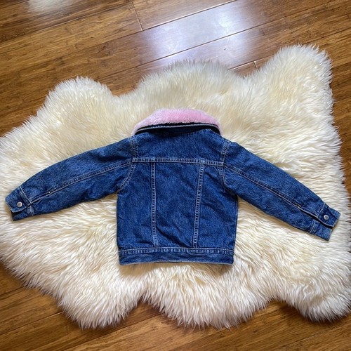 OshKosh B’gosh Jeansjacke blau rosa Stepp gefüttert abnehmbarer Fellkragen Gr. Kinder 4 - Bild 6 von 7