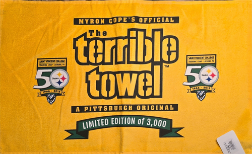 Rare Terrible Towel Limited Edition 3,000 St. Vincent College Training Camp - Picture 2 of 5