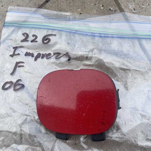 06-07 Subaru Impreza Wrx Front Bumper Tow Hook Eye Cap Cover 22G San Remo Red - Picture 3 of 5