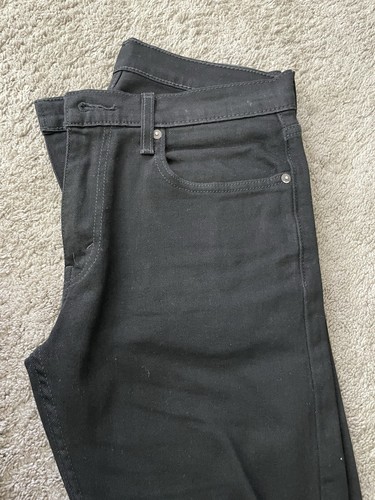 Levi's 512 niedrige Leibhöhe schmale Passform spitz zulaufendes Bein schwarz volle Jeans für Herren Größe 32 x 34 - Bild 2 von 6