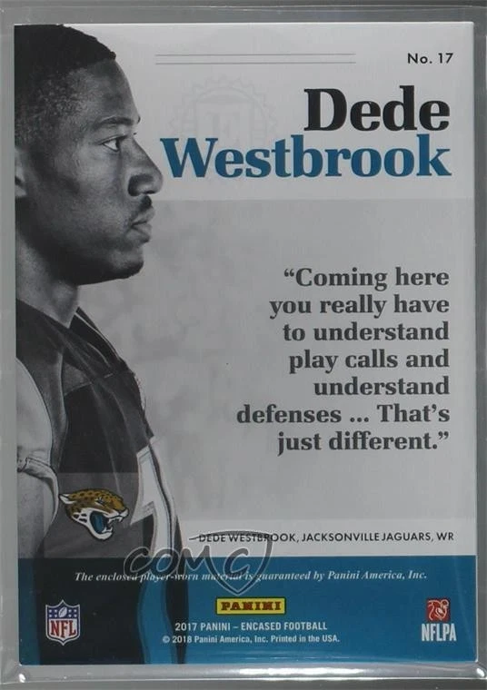 2017 Panini Encased Rookie Triple Memorabilia /49 Dede Westbrook #17 RC - Image 2 of 2