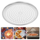  Set of 3 Multi-function Pizza Plate Round Stainless Steel Pan with Holes