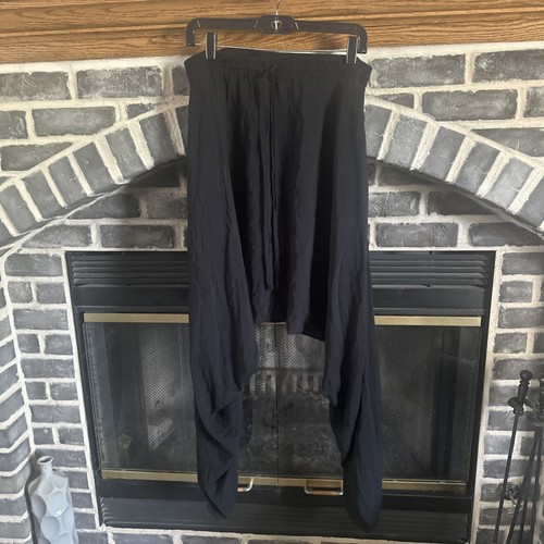 Buddha Pants Harem Miami Florida Black Elastic Waist Pockets Pants M EUC-MINT