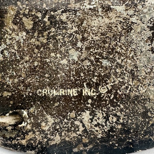 Crumrine Western Belt Buckle Bronze Monogrammed "M” Vintage Silverplated Brass - Picture 10 of 13