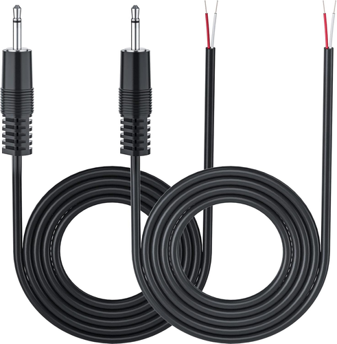 2-Pack 3.5mm 1/8" Monaural Mini Mono Plug to Bare Wire 6-Feet - 12V DC Trigger O - Picture 10 of 12