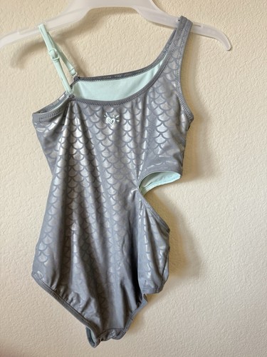 Lot Of 2 Justice Mermaid Logo Adjustable Straps One Piece Swimsuit Size 10 - Picture 5 of 6