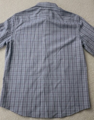 UNTUCKIT MEDIUM HERREN GRAUSTEIN BLAU KARIERT SLIM FIT HEMD ZWEILAGIG BAUMWOLLE ITALIEN - Bild 4 von 4