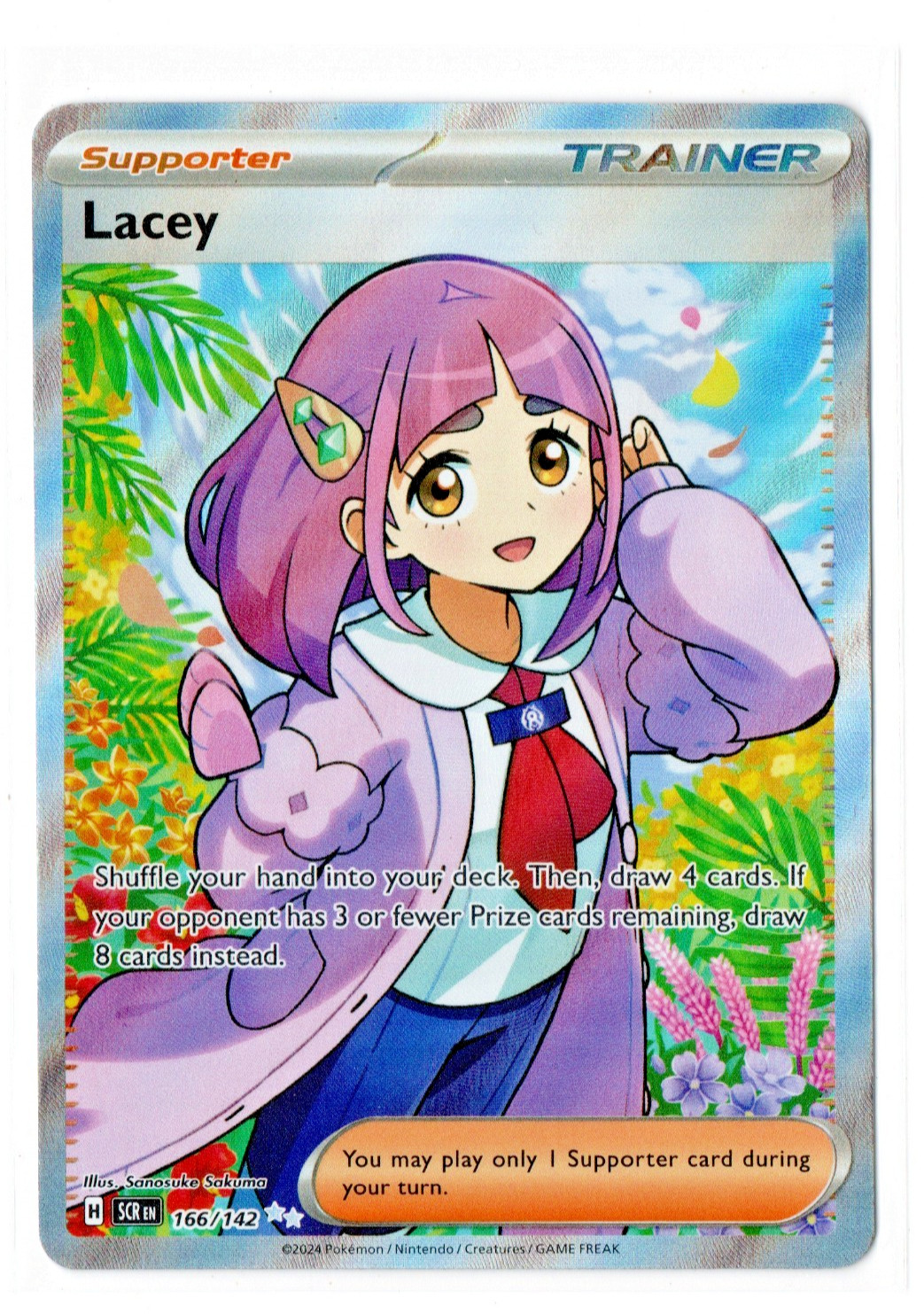 Pokémon TCG: Lacey 166/142 - Ultra Rare Full Art Trainer Holo Stellar Crown - LP
