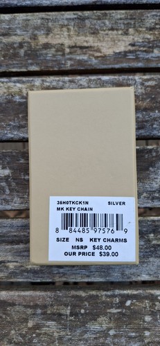 Michael Kors Schlüsselanhänger Charm silberfarben MK Logo rund Taschenanhänger Anhänger NEU - Bild 5 von 6