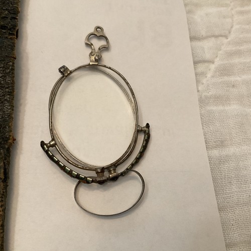 1880s Pince-nez Spring Bridge Nose Eyeglasses Steel Oval Lens Frame with Case - Picture 5 of 10