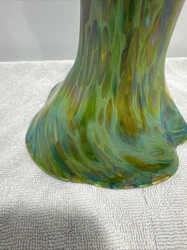 Glasauge Studio Kunst Glas gekräuselte Vase Öl Slick irisierend Rüschenrand 6" - Bild 7 von 7