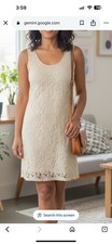 Calvin Klein Beige Lace Sleeveless Dress  Women  s Elegant Floral Design
